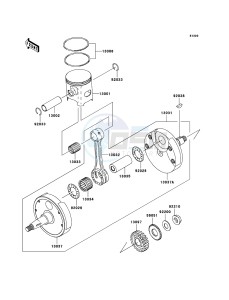 KX250 KX250R7F EU drawing Crankshaft/Piston(s)