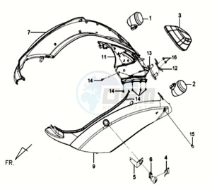 MIO 50 drawing COWLING / TAIL LIGHT / INDICATORS