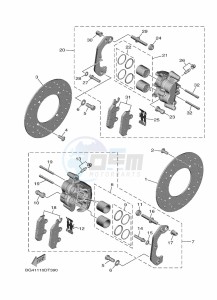 YXE850EBN YXE85WPBK (B0D1) drawing FRONT BRAKE CALIPER