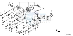 CB1100SAE CB1100 UK - (E) drawing RIGHT CRANKCASE COVER