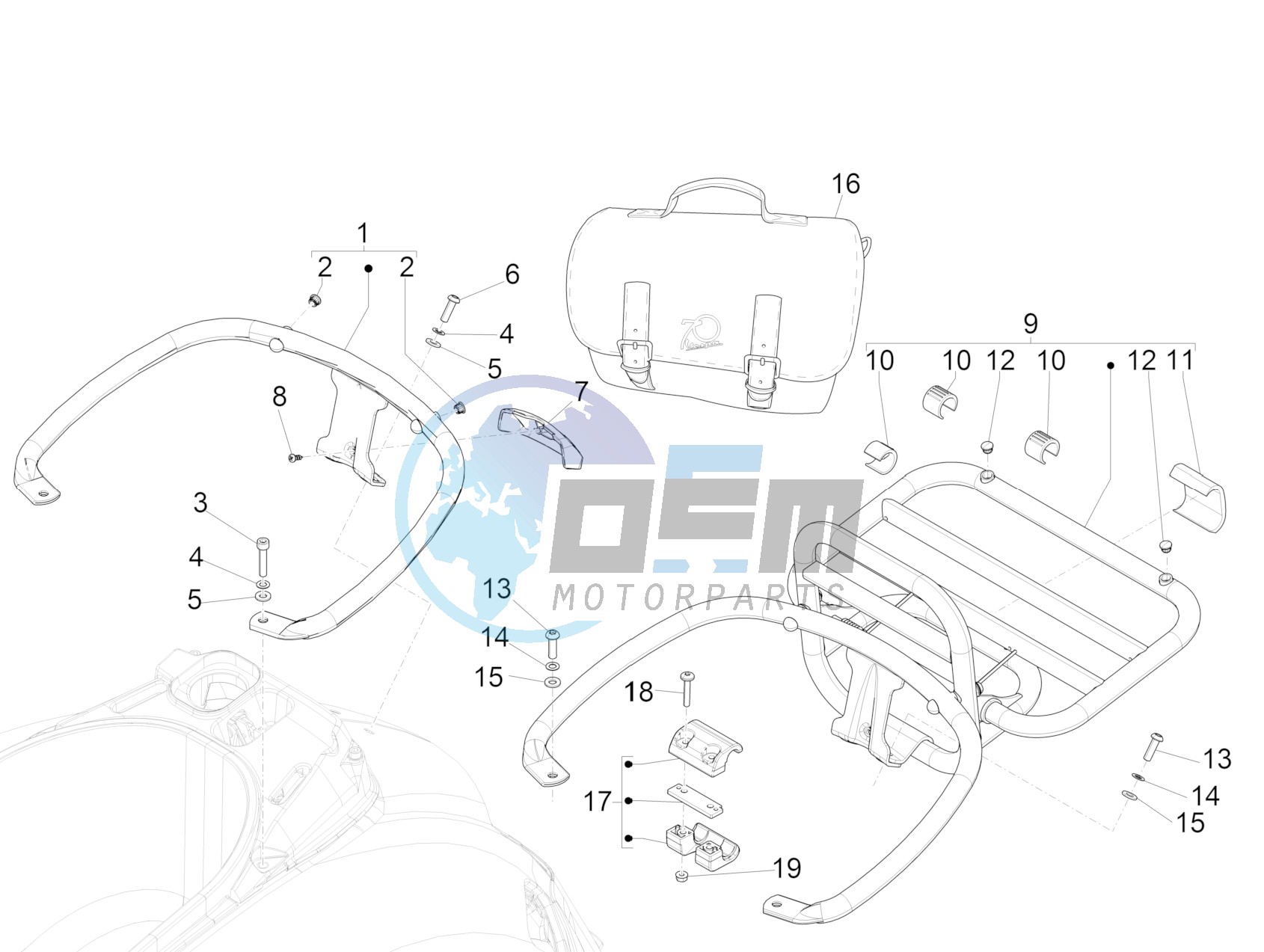 Rear luggage rack