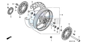 CB600F9 Spain - (SP / 25K) drawing FRONT WHEEL