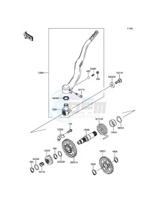 KLX450R KLX450AHF EU drawing Kickstarter Mechanism