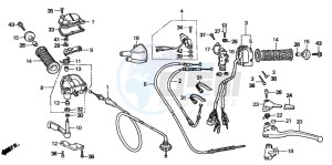 TRX250 RECON drawing HANDLE LEVER/SWITCH/ CABLE