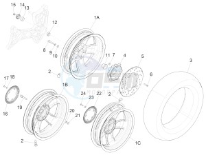 GTS 300 ie (EMEA, APAC) drawing Rear wheel