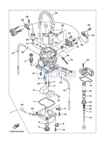 YZ250X (BF1V) drawing CARBURETOR