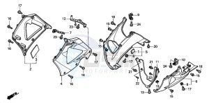 CBR900RR FIRE BLADE drawing LOWER COWL (1)