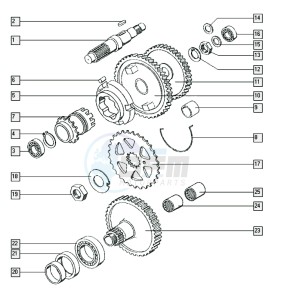 STANDARD_24-45kmh_Y-K2 50 Y-K2 drawing Countershaft-mainshaft