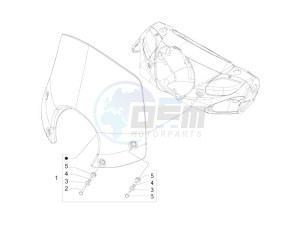 Beverly 300 ie Tourer (USA) USA drawing Windshield