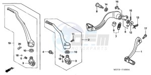 CRF450X9 U drawing PEDAL/KICK STARTER ARM