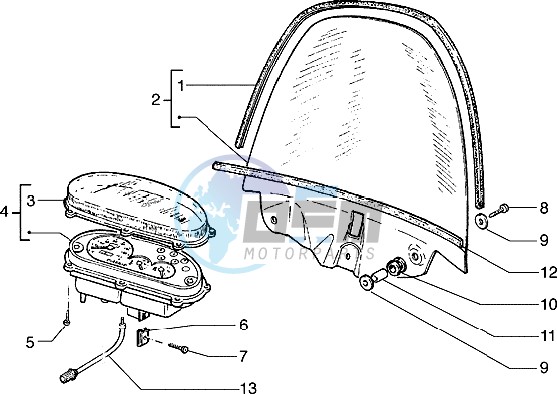 Speedometer (kms)-Windshield