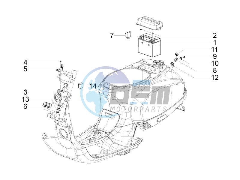 Control switches - Battery - Horn