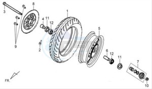 X'PRO 125 drawing FRONT WHEEL