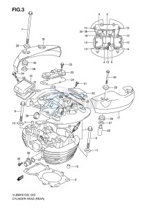 VL800 (E2) VOLUSIA drawing REAR CYLINDER HEAD (MODEL K6 K7 K8)