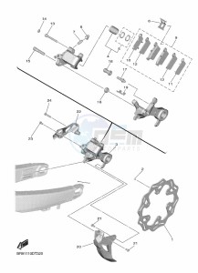 YZ450F (BR96) drawing REAR BRAKE CALIPER