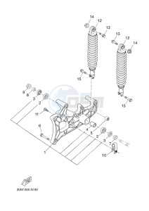 YPR125R XMAX 125 EVOLIS 125 (2DMB 2DMB) drawing REAR ARM & SUSPENSION