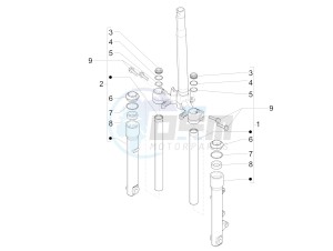 Liberty 125 iGet 4T 3V ie ABS (EMEA) drawing Fork's components (Wuxi Top)