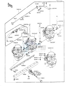 KZ 700 A (A1) drawing CARBURETOR ASSY