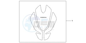 VFR800XB Crossrunner E drawing TANK PAD TULI P SHAPE