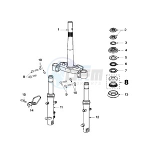 SUM 125 drawing FRONT FORK / STEERINGHEAD