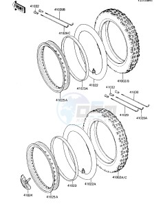 KX 80 E [KX80] (E2-E3) [KX80] drawing WHEELS_TIRES -- 84 KX80-E2- -