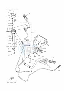 YFM450FWB KODIAK 450 (BJ5X) drawing STEERING HANDLE & CABLE