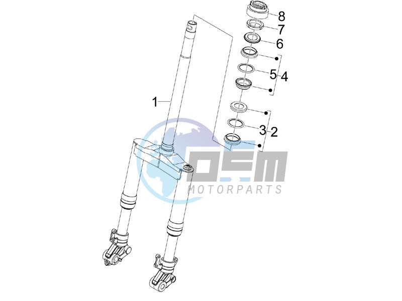 Fork steering tube - Steering bearing unit