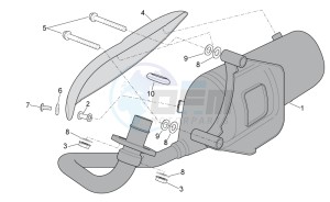 Scarabeo 100 4T e3 drawing Exhaust pipe