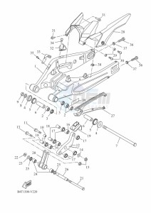 TRACER 700 MTT690-U (B5T1) drawing REAR ARM