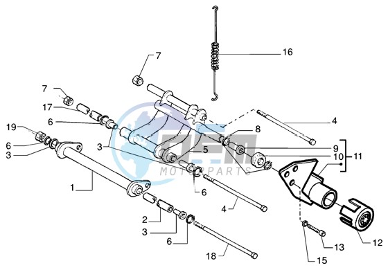 Swinging arm