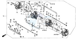 CB600F2 HORNET S drawing CARBURETOR (ASSY.) (2)