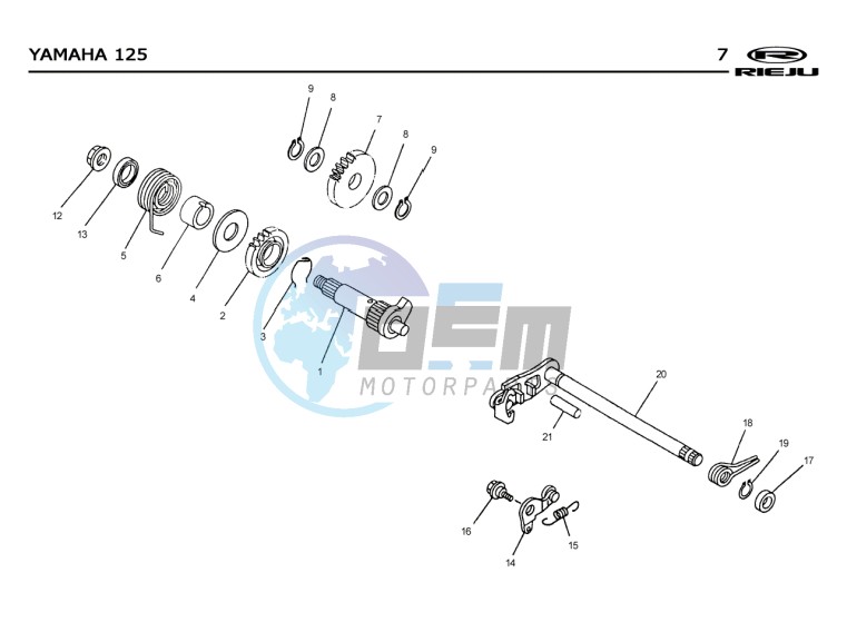 KICKSTART SHAFT  Yamaha 125 4T EURO2