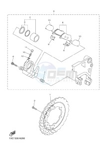 XVS950CR XVS950 CAFE RACER XV950 RACER 60TH ANNIV. (B33E) drawing REAR BRAKE CALIPER