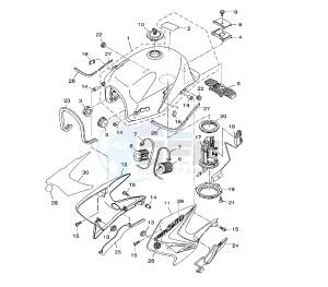 YBR 250 drawing FUEL TANK 1D11