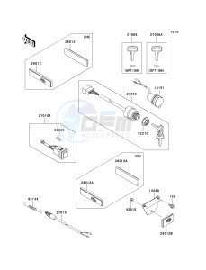 KAF 400 B [MULE 600] (B1) B1 drawing IGNITION SWITCH