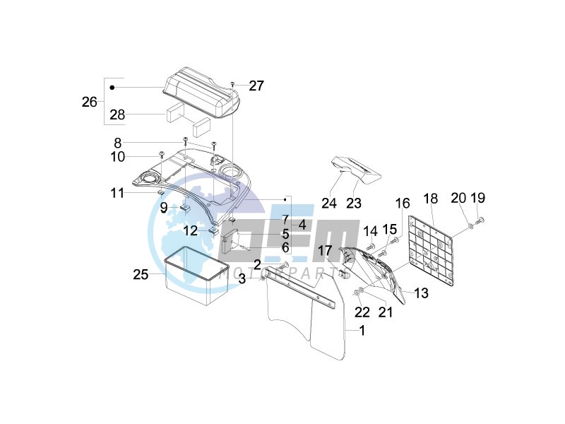 Rear cover - Splash guard