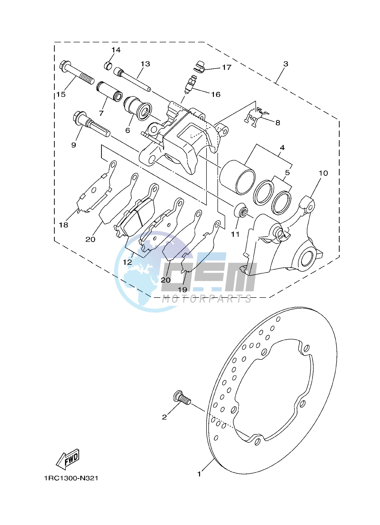 REAR BRAKE CALIPER