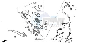 CB900F CB900F drawing FR. BRAKE MASTER CYLINDER