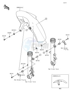 NINJA 650 EX650KHF XX (EU ME A(FRICA) drawing Front Fender(s)