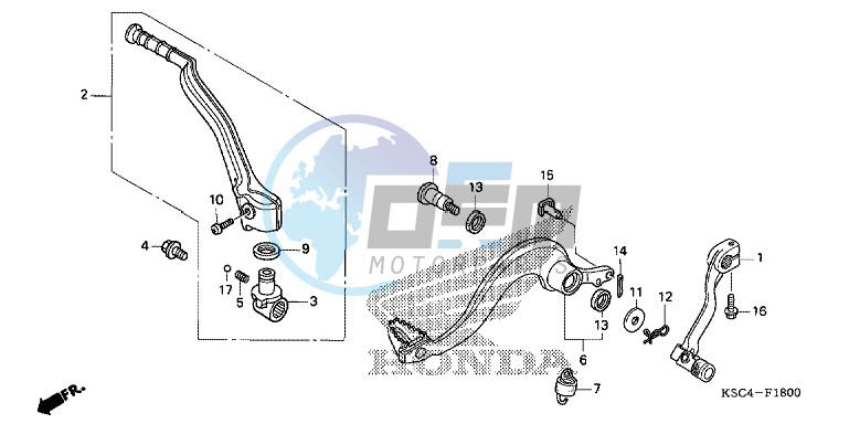 PEDAL/KICK STARTER ARM