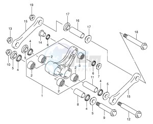 RM125 (E3-E28) drawing REAR CUSHION LEVER (MODEL K1)