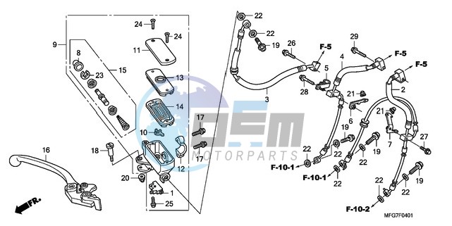 FR. BRAKE MASTER CYLINDER (CB600FA/FA3)