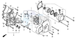 RVF750R drawing LEFT CRANKCASE COVER