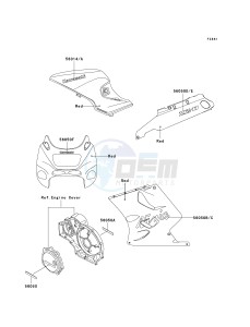 ZX 1100 D [NINJA ZX-11] (D1-D3) [NINJA ZX-11] drawing DECALS-- RED- --- ZX1100-D1- -