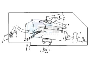 SHARK - 125 cc drawing EXHAUST