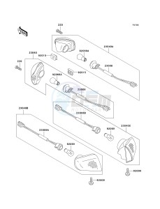 ZX 1100 D [NINJA ZX-11] (D1-D3) [NINJA ZX-11] drawing TURN SIGNALS