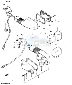 GSX1100 (Z-D) drawing TURN SIGNAL LAMP (GSX1100ESD)