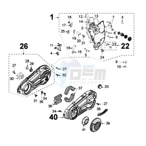 SAT400 drawing CRANKCASE COVER WITH ROUND EDGE