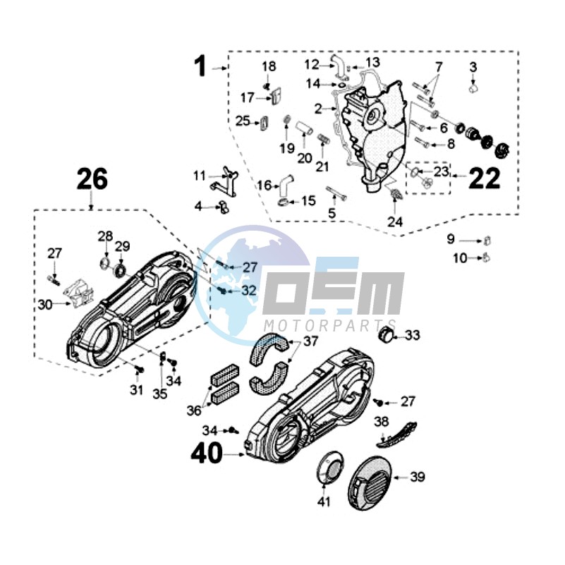 CRANKCASE COVER WITH ROUND EDGE