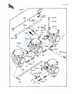 KZ 550 A (A3-A4) drawing CARBURETOR ASSY -- KZ550-A4- -